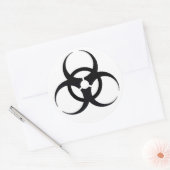 Biogevaarsteken Ronde Sticker (Envelop)