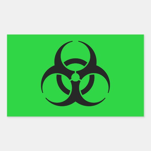 Biogevaarsymbool Rechthoekige Sticker (Voorkant)