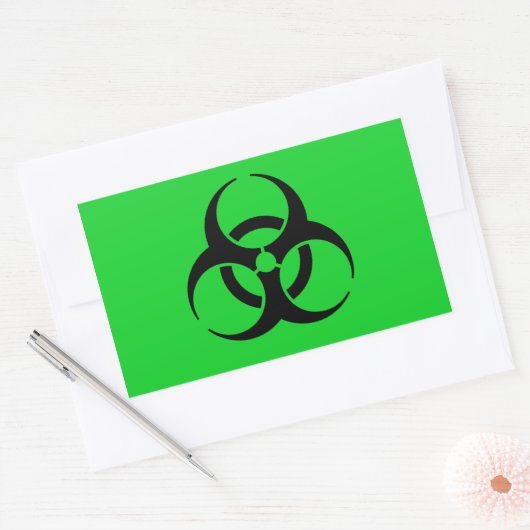 Biogevaarsymbool Rechthoekige Sticker (Envelop)