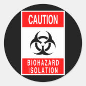Biogevaarsymbool Ronde Sticker (Voorkant)