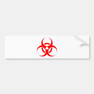 Biogevaarsymbool rood bumpersticker