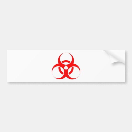 Biogevaarsymbool rood bumpersticker (Voorkant)