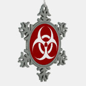 Biogevaarsymbool Tin Sneeuwvlok Ornament (Links)