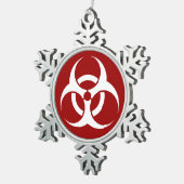 Biogevaarsymbool Tin Sneeuwvlok Ornament (Rechts)