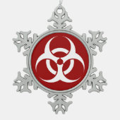 Biogevaarsymbool Tin Sneeuwvlok Ornament (Voorkant)