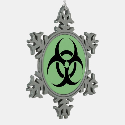 Biogevaarsymbool Tin Sneeuwvlok Ornament (Links)