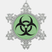 Biogevaarsymbool Tin Sneeuwvlok Ornament (Voorkant)