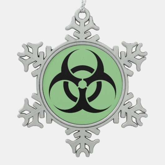 Biogevaarsymbool Tin Sneeuwvlok Ornament (Voorkant)