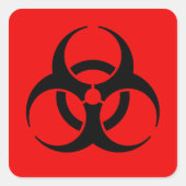 Biogevaarsymbool Vierkante Sticker (Voorkant)