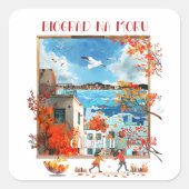 Biograd na moru 2 vierkante sticker (Voorkant)