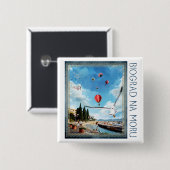Biograd na moru 4 vierkante button 5,1 cm (Voorkant /achterkant)