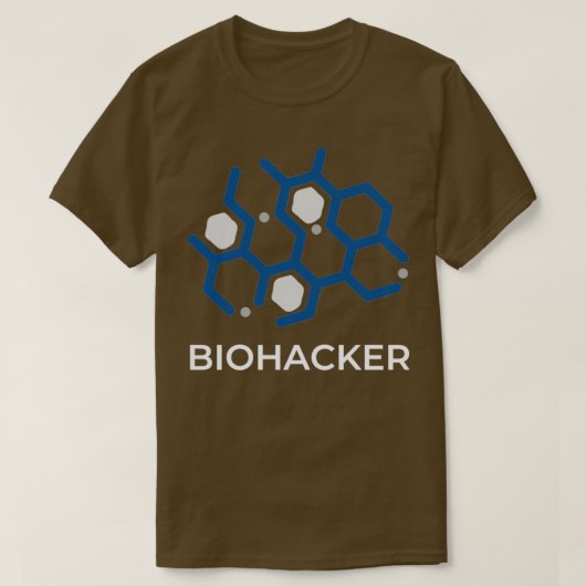 Biohacker Hack your Biology Molecule T-shirt (Design voorkant)