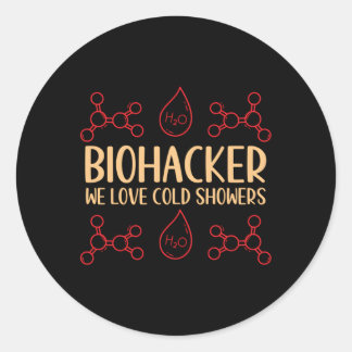 Biohacker We houden van koude douches biohacking g Ronde Sticker