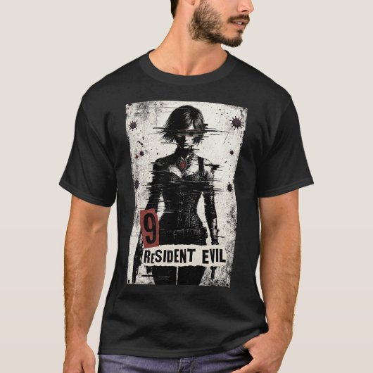 Biohazard Agent: Glitched Horror Heroine T-shirt (Voorkant)