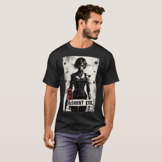 Biohazard Agent: Glitched Horror Heroine T-shirt (Voorkant volledig)