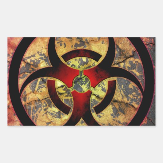Biohazard Art Design Rechthoekige Sticker (Voorkant)