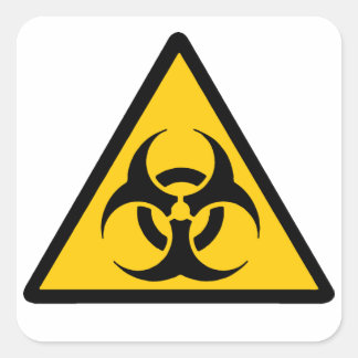 Biohazard – bichrome yellow/black vierkante sticker