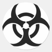 Biohazard Black Ronde Sticker (Voorkant)