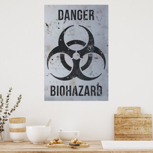 Biohazard Danger Sign Poster (Keuken)