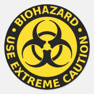 Biohazard - gebruik extreme voorzichtigheid ronde sticker