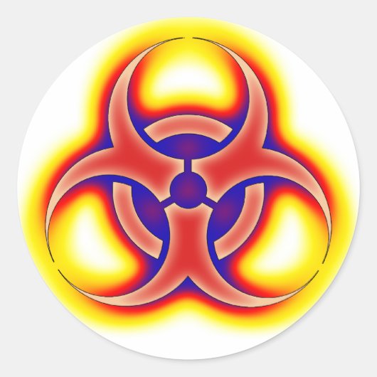 Biohazard Glow Ronde Sticker (Voorkant)