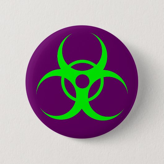 Biohazard Green op Paarse Button (Voorkant)