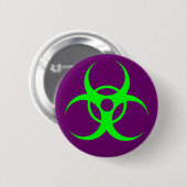 Biohazard Green op Paarse Button (Voorkant /achterkant)