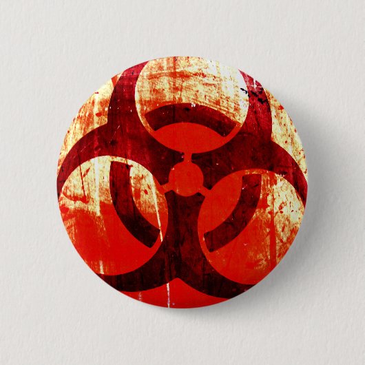 Biohazard Grunge Ronde Button 5,7 Cm (Voorkant)
