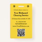 Biohazard Industry-Black op een gele achtergrond I Badge (Achterkant)