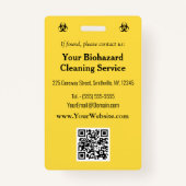 Biohazard Industry-Black op een gele achtergrond I Badge (Achterkant)