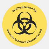 Biohazard Industry - Zwart op een gele achtergrond Ronde Sticker (Voorkant)