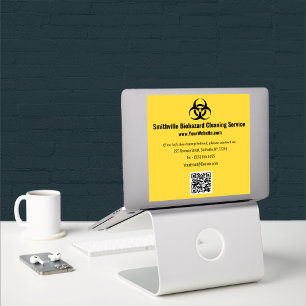 Biohazard Industry - Zwart op een gele achtergrond Sticker
