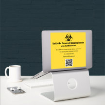 Biohazard Industry - Zwart op een gele achtergrond