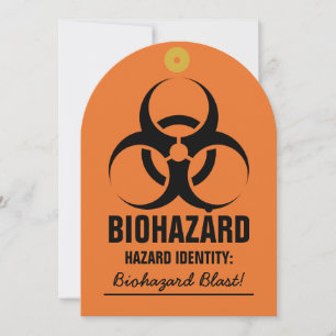 Biohazard Label Halloween Party Kaart