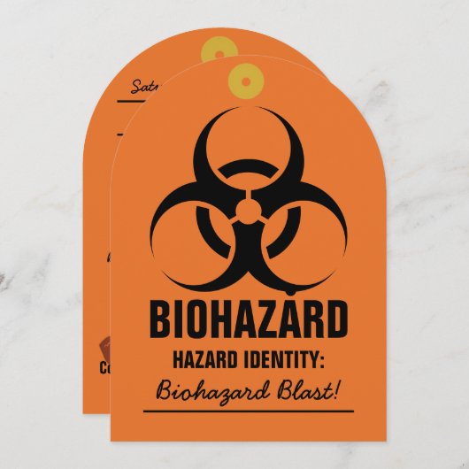 Biohazard Label Halloween Party Kaart (Voorkant / Achterkant)