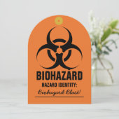 Biohazard Label Halloween Party Kaart (Staand voorkant)
