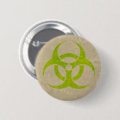 Biohazard Lime Green Grunge Ronde Button 5,7 Cm (Voorkant /achterkant)
