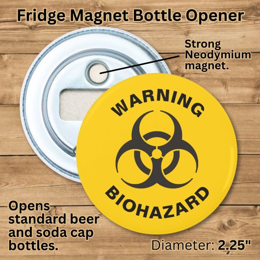 Biohazard-pictogram Button Flesopener
