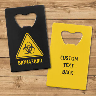 Biohazard pictogram creditkaart flessenopener