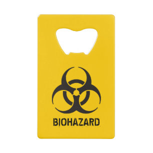 Biohazard pictogram creditkaart flessenopener