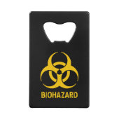 Biohazard pictogram creditkaart flessenopener (Achterkant)