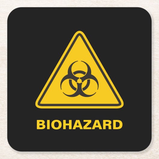 Biohazard pictogram kartonnen onderzetters (Voorkant)