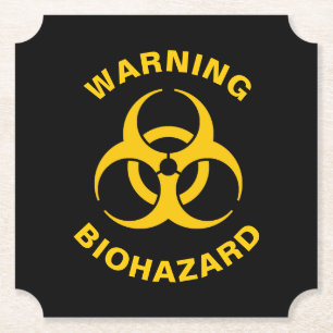 Biohazard pictogram kartonnen onderzetters