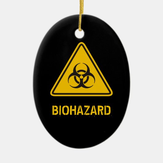 Biohazard pictogram keramisch ornament (Voorkant)