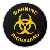 Biohazard pictogram keramische knop (Voorkant)