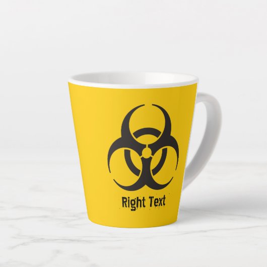 Biohazard pictogram latte mok (Rechterhoek)