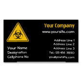 Biohazard pictogram magnetisch visitekaartje (Voorkant)