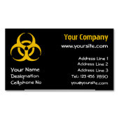 Biohazard pictogram magnetisch visitekaartje (Voorkant)