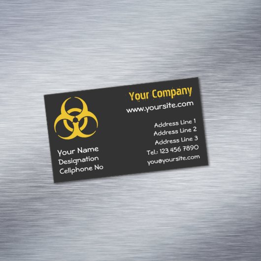 Biohazard pictogram magnetisch visitekaartje (Voorbeeld)