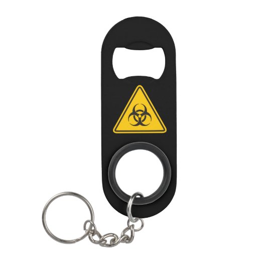 Biohazard pictogram mini flessenopener (Voorkant)